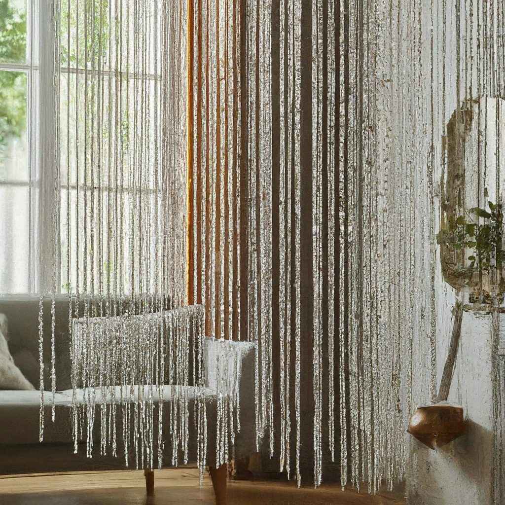 A comfortable couch in a room with a window showcasing living room curtain ideas for a warm ambiance.
