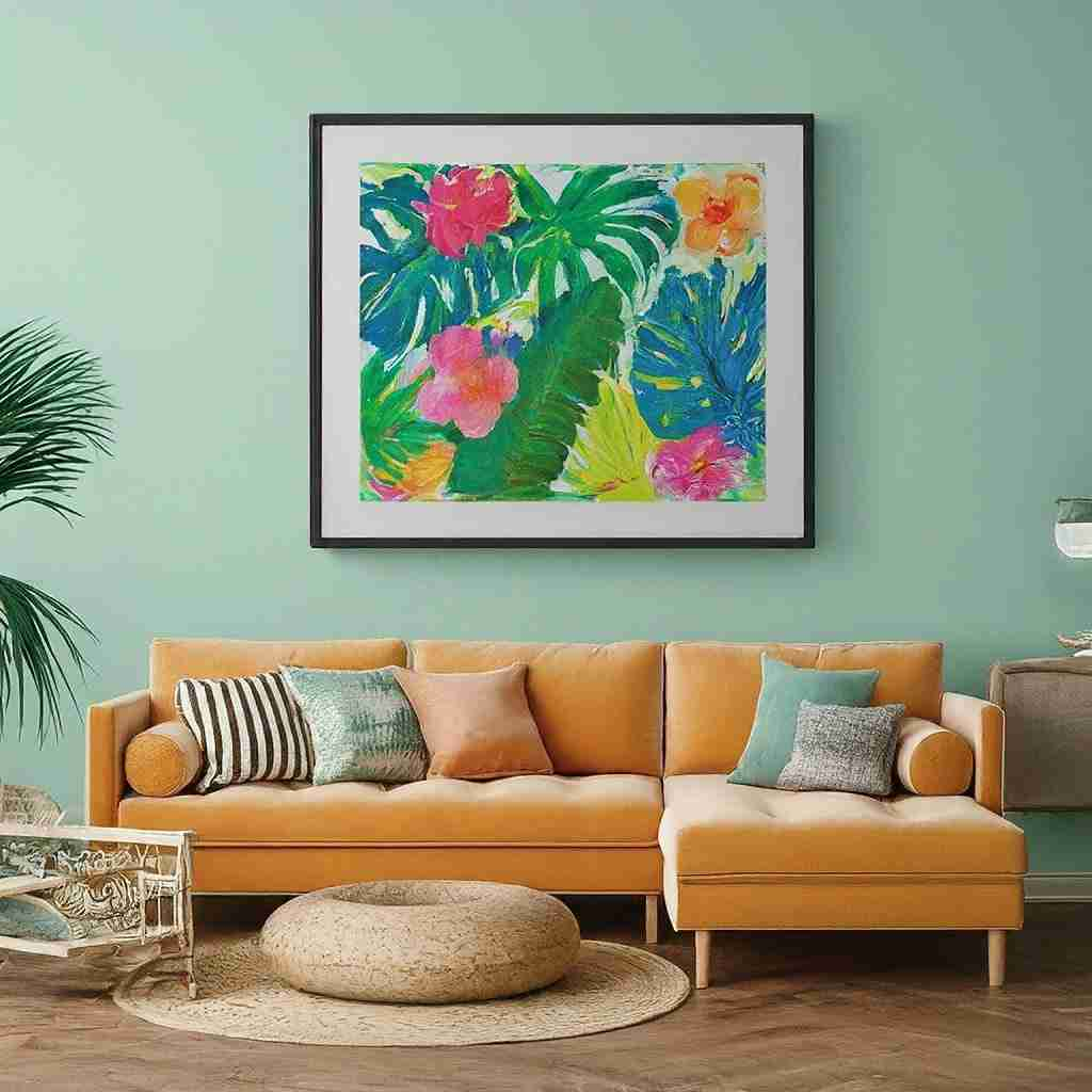 A tropical living room aesthetics 