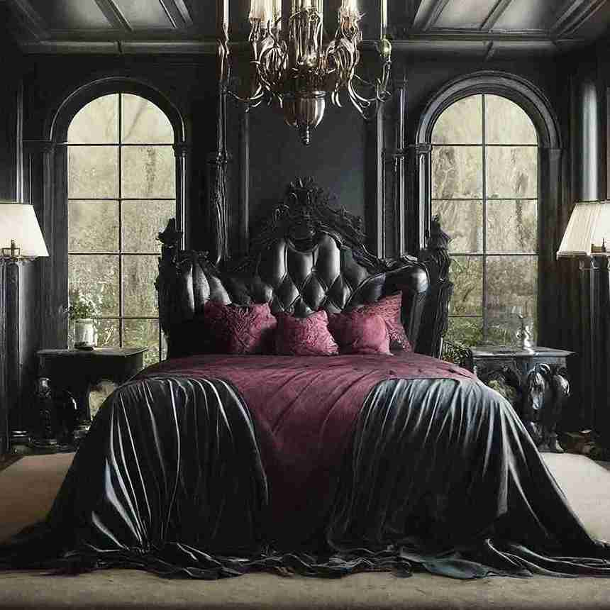 A gothic room aesthetic 