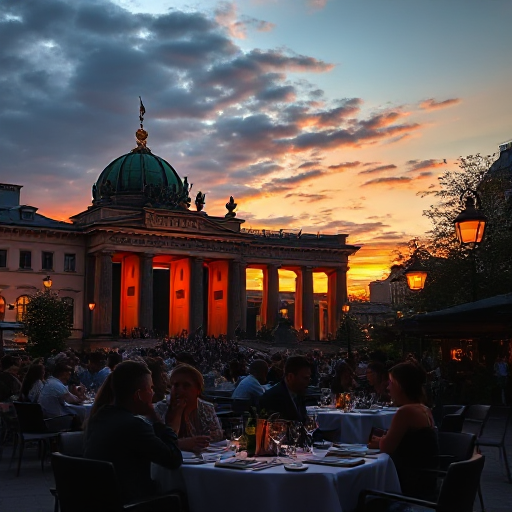 Sunset and dinner